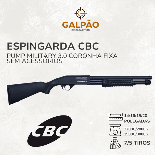 Espingarda CBC Pump Military 3.0 Coronha Fixa Sem Acessórios